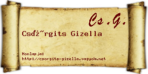 Csörgits Gizella névjegykártya